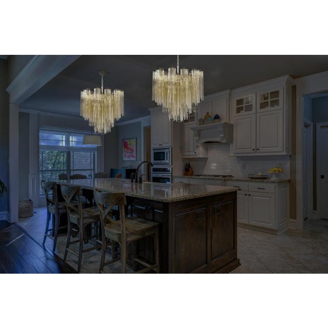 Amber Murano Glass Tubes Chandelier, 1990s For Sale - Image 4 of 15