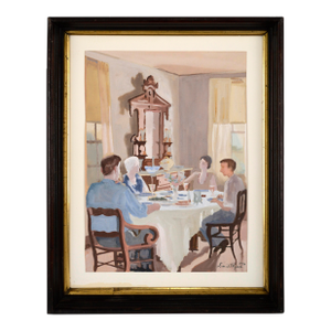 Family Dinner Time 1932 American Classic Interior Design by David Mode Payne