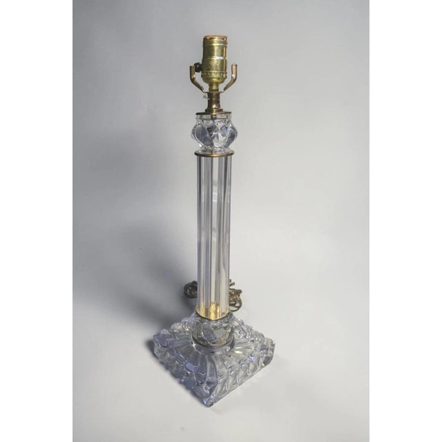 1910s 1910-20 French Large Crystal Columnar Table Lamp by Baccarat For Sale - Image 5 of 10