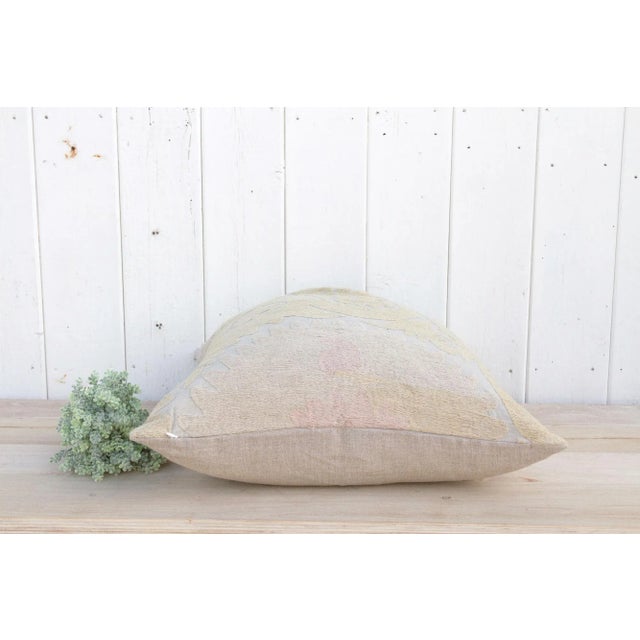 Pale Dawn Large Vintage Suzani Pillow For Sale In Los Angeles - Image 6 of 9