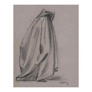 1948 Irving Amen Spectral Figure Drawing For Sale