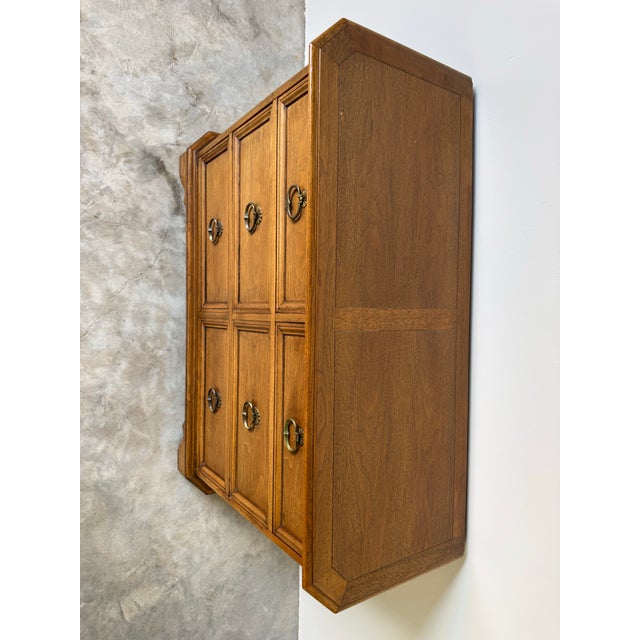 Hollywood Regency 1980's Vintage Baker Four-Drawer Solid Wood Dresser For Sale - Image 3 of 12