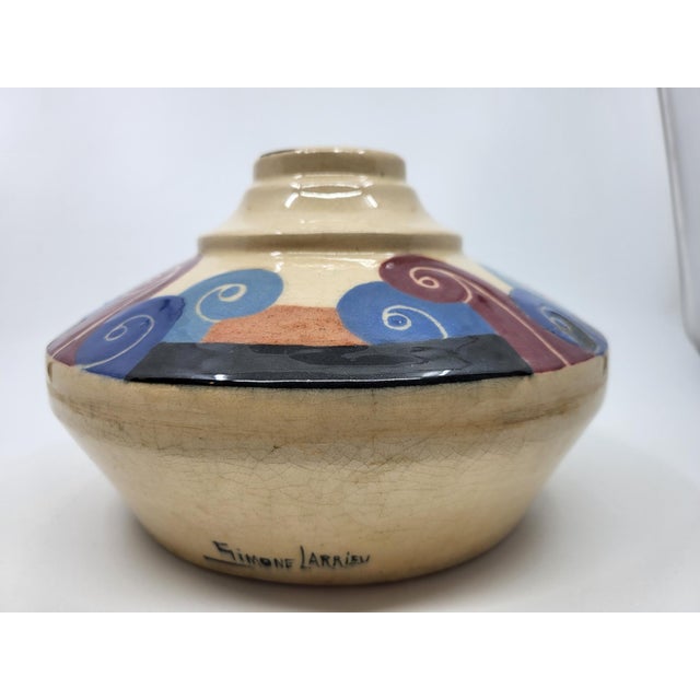 1930s Art Deco Ceramic Vase from Simone Larrieu, 1930s For Sale - Image 5 of 16