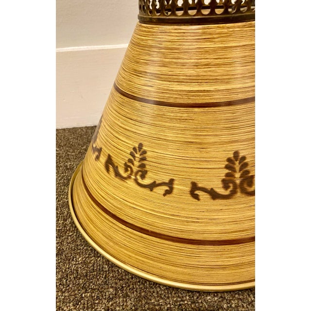 Vintage Italian Hand Painted Metal Lamp Shade For Sale - Image 4 of 6