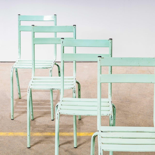 Metal French Metal Stacking Outdoor Chairs, 1950s, Set of 6 For Sale - Image 7 of 12