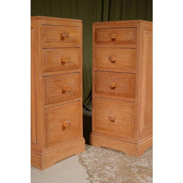 Vintage Bedside Tables in Light Oak from Brynmawr Furniture Co, 1920, Set of 2 For Sale - Image 3 of 14