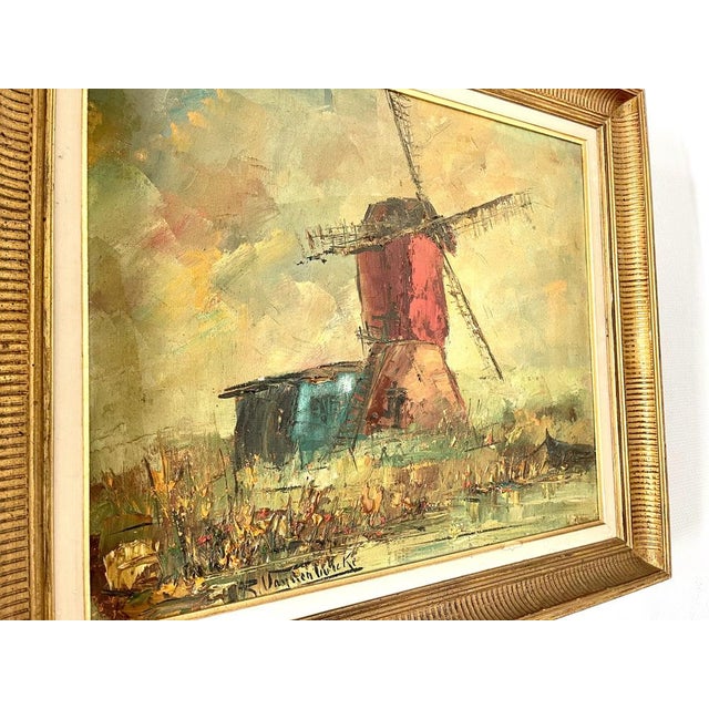 Roger Vandenbulcke, Windmill, 1950s, Oil on Canvas For Sale - Image 5 of 10