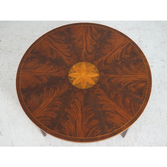 Traditional Kindel Winterthur Round Inlaid Coffee Table For Sale - Image 3 of 14