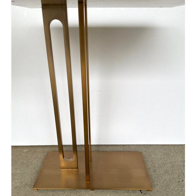 Modern Revelation Modern Black and White Marble Cantilever Accent Table For Sale - Image 3 of 3