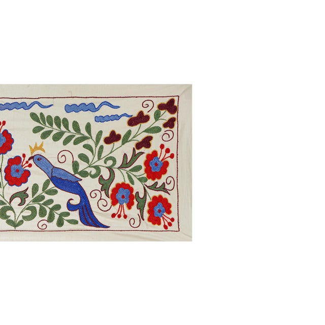 1960s Uzbek Suzani Animal Cotton Tablecloth - Wall Decor For Sale - Image 5 of 10