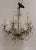 Traditional Vintage Six Light Glass + Crystal Chandelier For Sale - Image 3 of 12