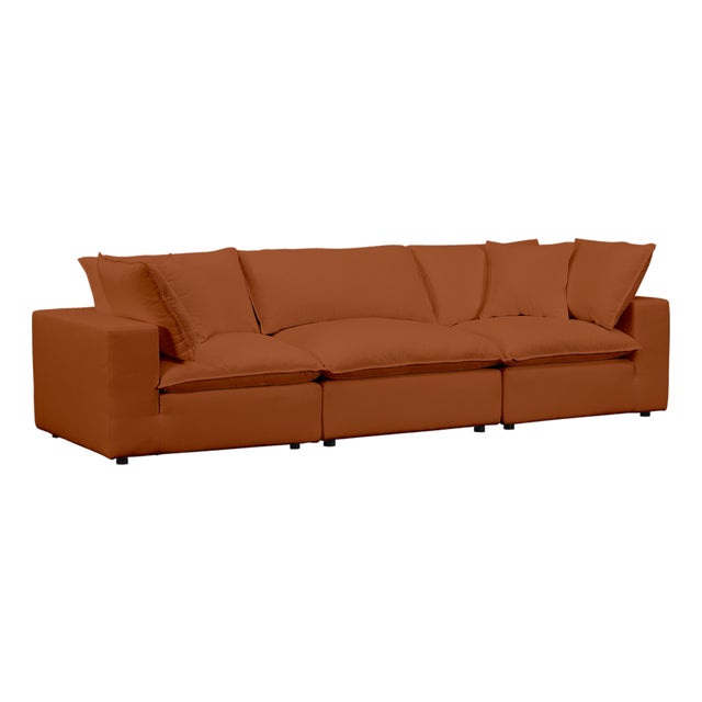Cali Rust Performance Fabric Modular Sofa For Sale
