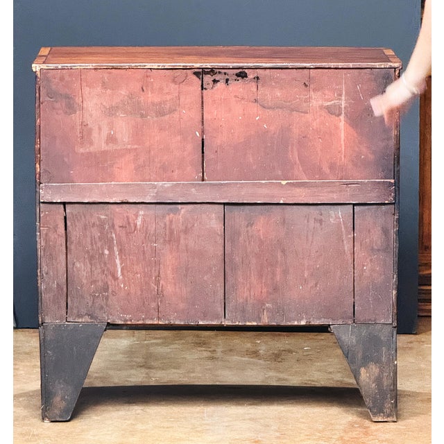 English Bow Front Chest of Inlaid Flame-Cut Mahogany For Sale - Image 12 of 12