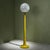 Postmodern Skyscraper Floor Lamp with Mustard Lacquered Stem and Glass Shade, Italy For Sale - Image 4 of 10
