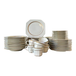 Vintage Galerie De Porcelaine Gold Rim China - Set of 70 For Sale