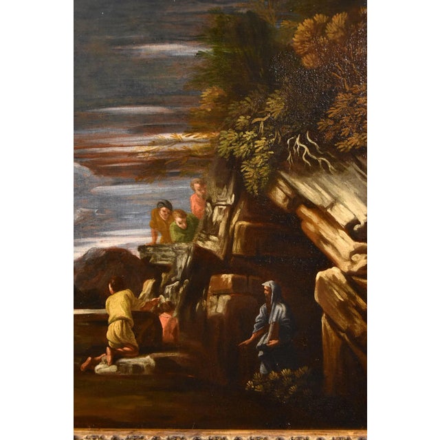 After Giovani Ghisolfi, View of Classical Ruins Pythagoras Landscape, 1660, Oil on Canvas, Framed For Sale - Image 4 of 12