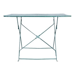 French Rectangular Forged Metal Folding Dining Table, 1950s For Sale