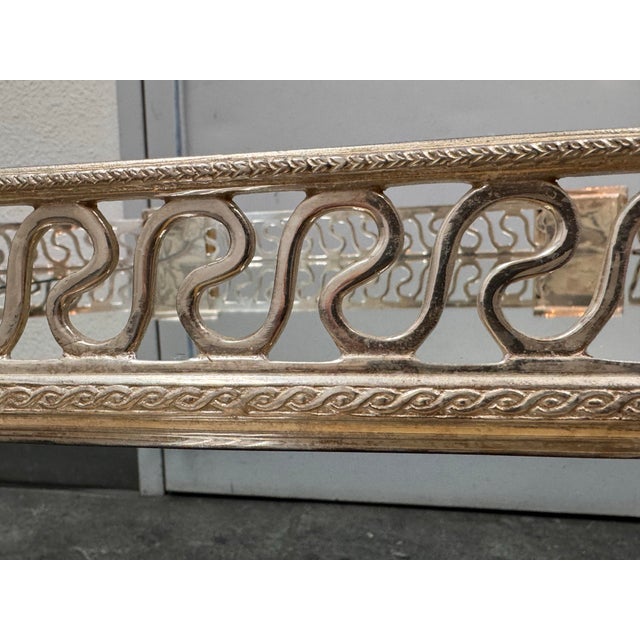 Metal Castilian Silver Plate Mirrored Three Piece Centerpiece Display, Vintage For Sale - Image 7 of 12