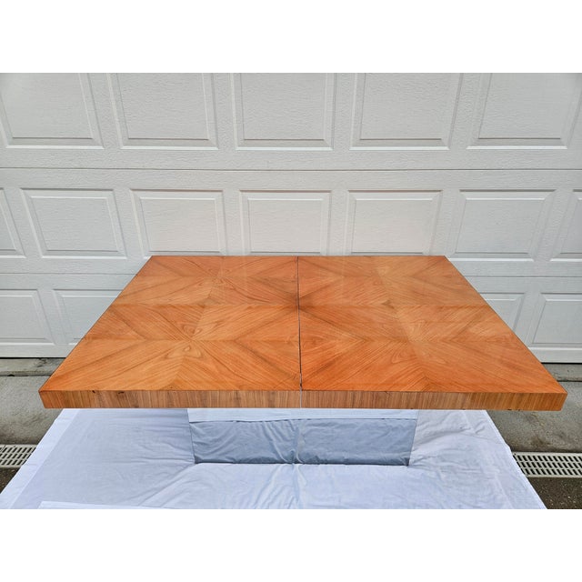 Mid-Century Modern Milo Baughman for Thayer Coggin Wood Chrome Dining Table For Sale - Image 3 of 17