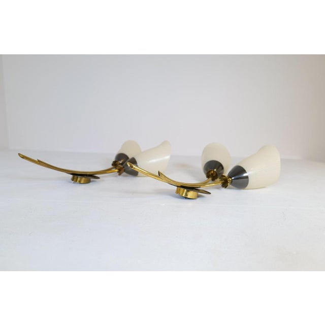 Metal Mid-Century Brass and Opaline Wall Lamps from ASEA, Sweden, 1950s, Set of 2 For Sale - Image 7 of 16