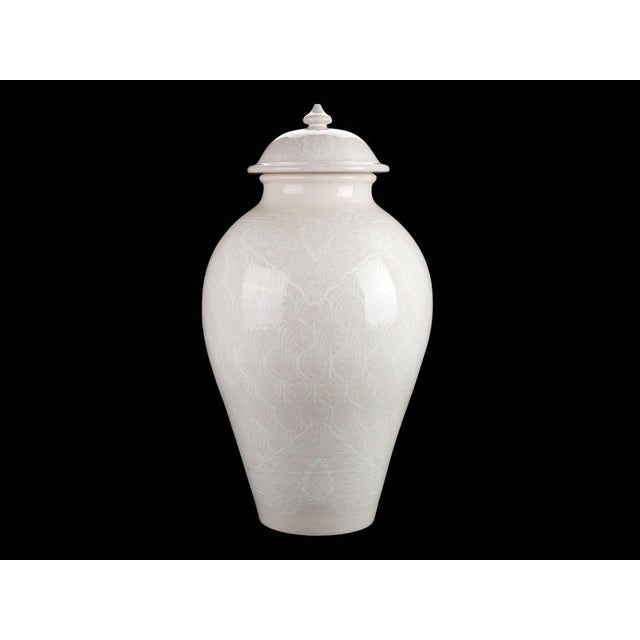 White Lace Heritage Vase by deBlona Dimensions: D 34 x H 63 cm. Materials: Ceramic. Colors: Cerium oxide on white stone...