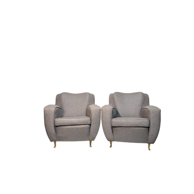 Grey Armchairs, 1970s, Set of 2 For Sale - Image 4 of 4