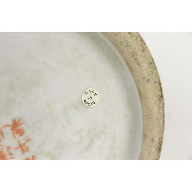 White Late 20th Century Hand Painted Famille Rose Umbrella Stand For Sale - Image 8 of 10