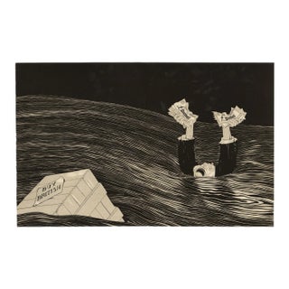 "La Liberte Des Mers" Original Pochoir From Bleu Blanc Rouge, Nicolas Portfolio C. 1932 For Sale
