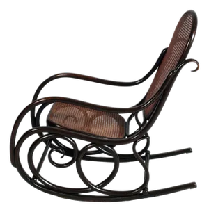 Art Nouveau Beech and Woven Rocking Chair by Jacob & Josef Kohn, 1910s