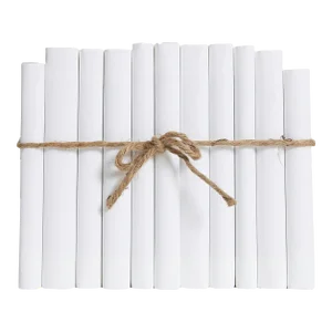 Decorative Books - Snowfall Paper Wrapped Book Bundle - 1 Foot of White Books