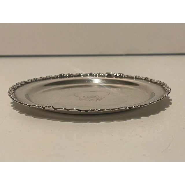 Metal English Sterling Silver Salver or Card Tray, 19th Century For Sale - Image 7 of 7