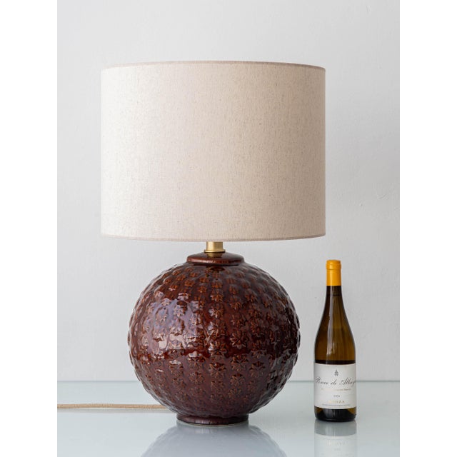 Mid-Century Modern Large Ceramic Ball Table Lamp, Spain, 1960s For Sale - Image 3 of 15