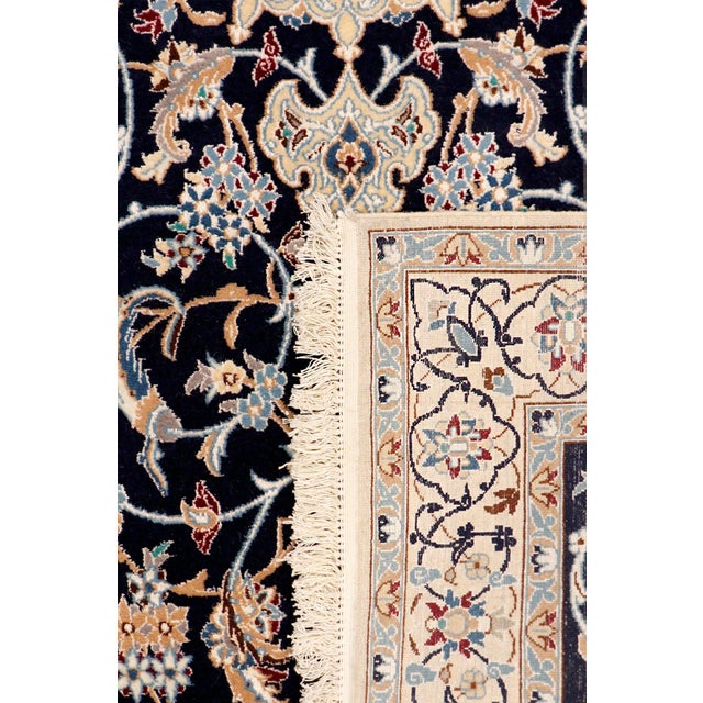 Pasargad Home Nain Navy Silk & Wool Area Rug, 3' 0'' X 4'11'' For Sale - Image 4 of 5