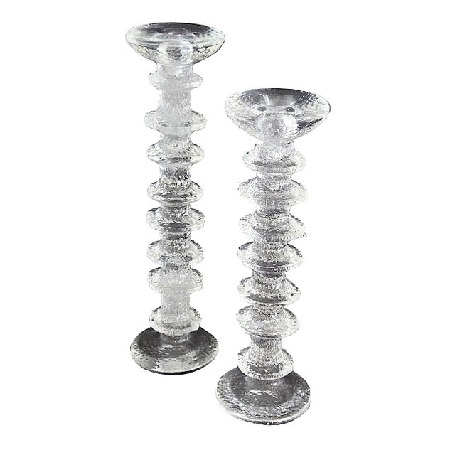 Mid-Century Modern 1970s Timo Sarpaneva Iittala "Festivo" Candle Holders, Set of 2 For Sale - Image 3 of 8