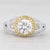 1.87ctw White Yellow Diamond Halo Engagement Ring 18k White Gold Size 8 Gia For Sale - Image 4 of 8