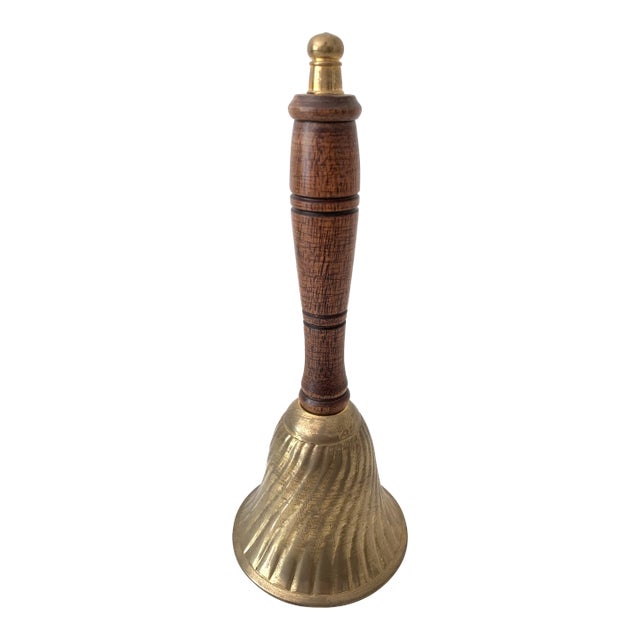 Mid 20th Century Brass and Wood Bell For Sale
