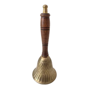 Mid 20th Century Brass and Wood Bell
