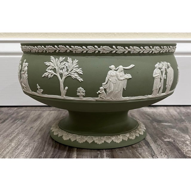 Sage Green Wedgwood Jasperware Footed Bowl, Circa 1910 Chairish