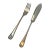 1980s Silver Plated 1 Pair Fish Eaters, Fish Fork & Fish Knife, Feather Edge. For Sale
