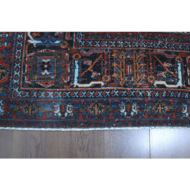1960s Vintage Persian Handmade Wool Cotton Light Red Area Rug For Sale - Image 10 of 11