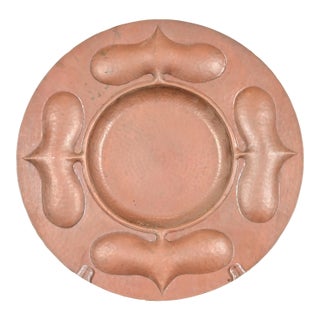 Ramon Ramirez Arts & Crafts Hammered Copper Charger Plate or Tray For Sale
