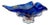 Vintage Bohemia Czech Cobalt Blue & Pink Art Glass Centerpiece Bowl For Sale