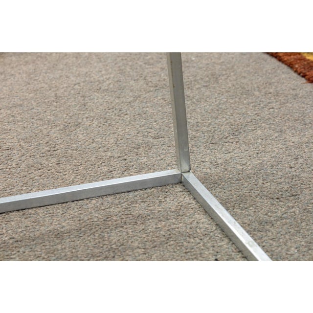 Pair of Vintage Kjaerholm Style Tapered Metal and Glass Side End Tables For Sale In Detroit - Image 6 of 7