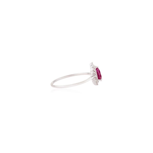 Not Yet Made - Made To Order 14k Gold Natural Mozambique Ruby Diamond Halo Ring Size 9 For Sale - Image 5 of 14