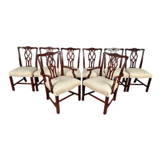 Kindel Mahogany Chippendale Dining Chairs - Set of 8 For Sale