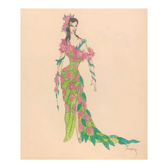 1960s Larry Youngblood Vine Mardi Gras Costume Design For Sale