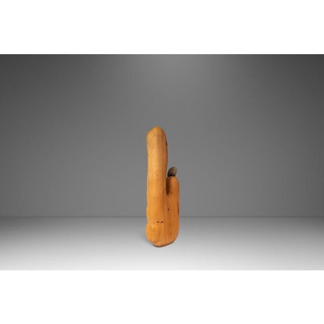 2020s 2-Piece Organic Modern Abstract Freestanding Sculpture in Solid Cypress & Stone by Mark Leblanc for Leblanc Studios, Usa, C. 2020s For Sale - Image 5 of 14