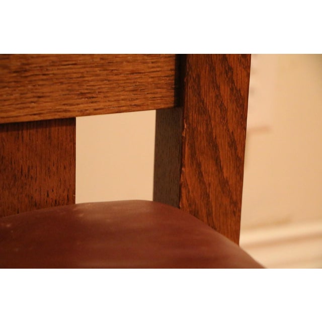 Early 21st Century Amish Made Mission Arts and Crafts Quartersawn Oak Morris Recliner and Ottoman For Sale - Image 9 of 13
