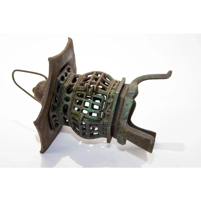Japanese Japanese Iron Pagoda Garden Candle Lantern 1940's For Sale - Image 3 of 13