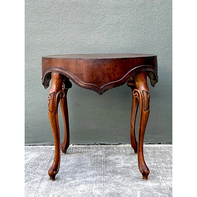 Vintage Hand Carved Swag Side Table For Sale - Image 10 of 12